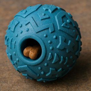 Tough Rubber Ball for Dogs with Treat Dispensing Hole