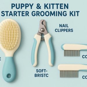 7 Soft Bristle Brush Puppy and Kitten Starter Grooming Kit
