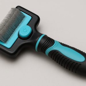 1 Professional Dog Deshedding Brush with Self Cleaning Button