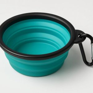 19 Collapsible Silicone Travel Bowl with Water Bottle Clip