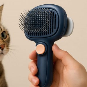 6 Self Cleaning Cat Brush with Retractable Bristles